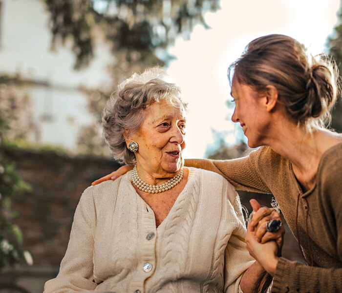 Senior citizen with daughter